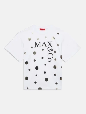 T-shirt z nadrukiem MAX&Co. biały