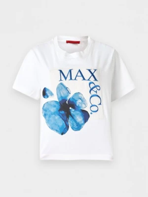 T-shirt z nadrukiem MAX&Co. biały