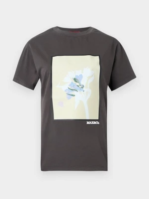 T-shirt z nadrukiem MAX&Co. szary
