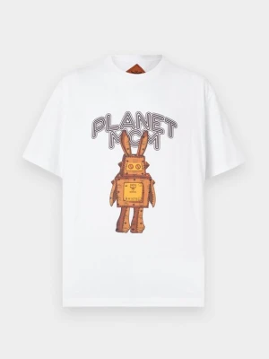 T-shirt z nadrukiem MCM biały