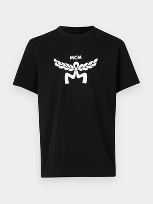 T-shirt z nadrukiem MCM czarny