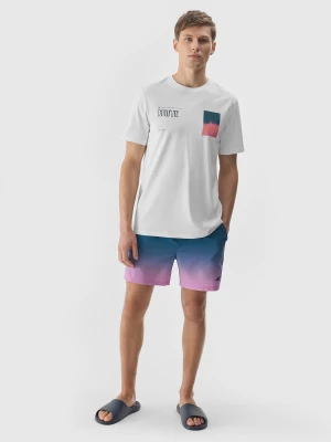 4F T-shirt z nadrukiem męski - biały S