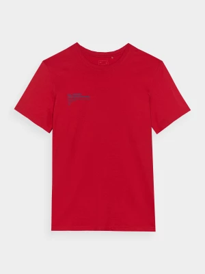 T-shirt z nadrukiem męski - czerwony 4F