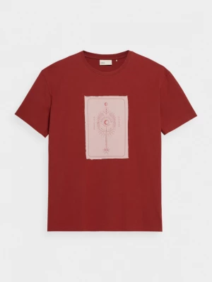 T-shirt z nadrukiem męski - czerwony OUTHORN