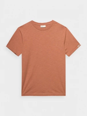 T-shirt z nadrukiem męski - pomarańczowy OUTHORN