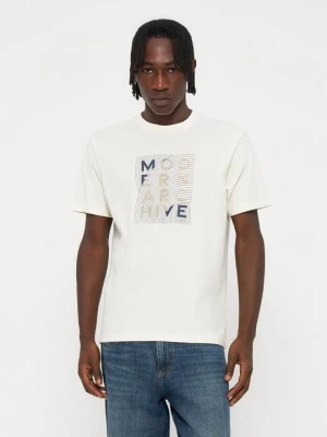T-shirt z nadrukiem Mexx beżowy