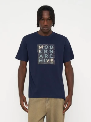 T-shirt z nadrukiem Mexx granatowy