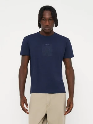 T-shirt z nadrukiem Mexx granatowy