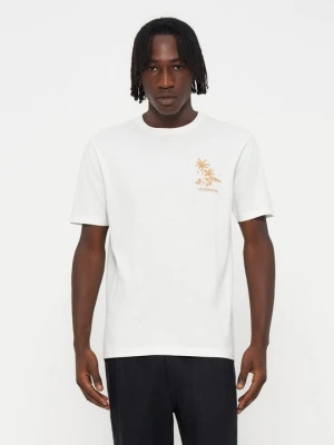 T-shirt z nadrukiem Mexx mleczny