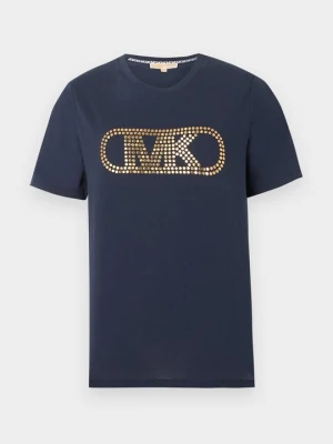 T-shirt z nadrukiem Michael Kors granatowy