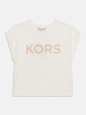 T-shirt z nadrukiem Michael Kors mleczny