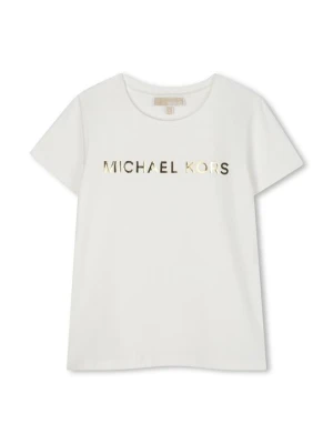 T-shirt z nadrukiem Michael Kors mleczny