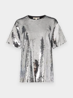 T-shirt z nadrukiem Michael Kors srebrny