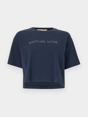 T-shirt z nadrukiem Michael Kors granatowy