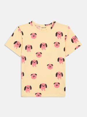 T-shirt z nadrukiem Mini Rodini żółty