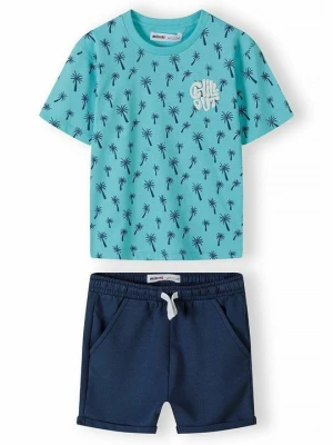 T-shirt z nadrukiem MINOTI turkusowy