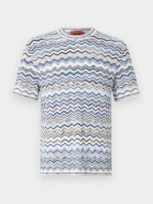 T-shirt z nadrukiem Missoni niebieski