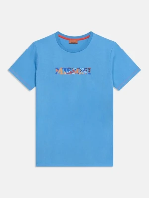 T-shirt z nadrukiem Missoni niebieski