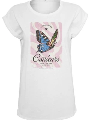 T-shirt z nadrukiem Mister Tee biały