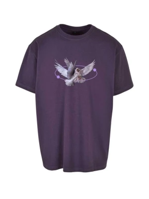 T-shirt z nadrukiem Mister Tee ciemnofioletowy