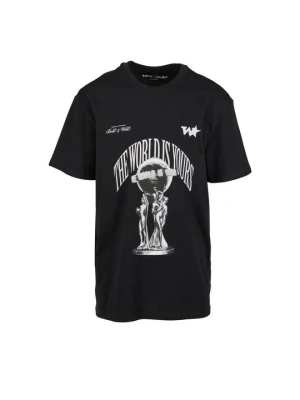 T-shirt z nadrukiem Mister Tee czarny
