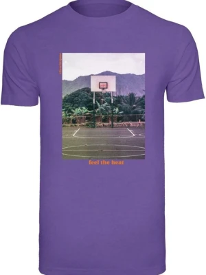T-shirt z nadrukiem Mister Tee liliowy