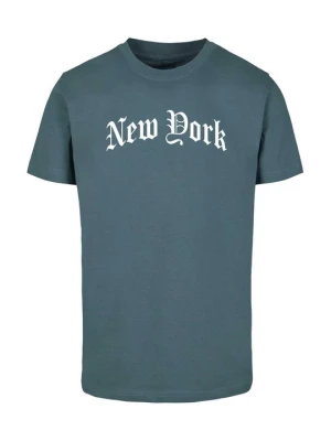T-shirt z nadrukiem Mister Tee niebieski