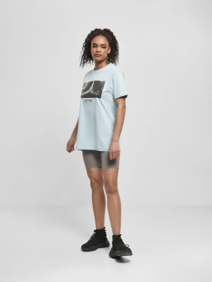 T-shirt z nadrukiem Mister Tee turkusowy melanż