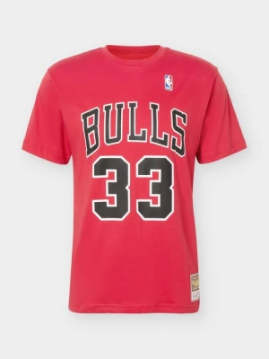 T-shirt z nadrukiem Mitchell & Ness czerwony