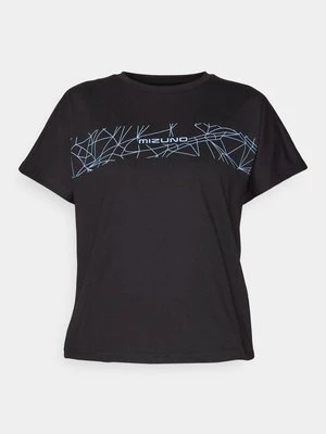 T-shirt z nadrukiem Mizuno czarny