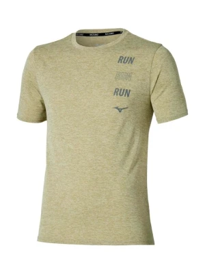 T-shirt z nadrukiem Mizuno beżowy