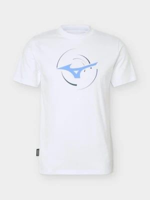T-shirt z nadrukiem Mizuno biały