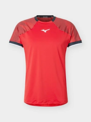T-shirt z nadrukiem Mizuno czerwony