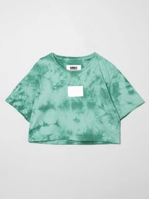 T-shirt z nadrukiem MM6 Maison Margiela ciemnozielony