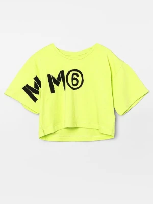 T-shirt z nadrukiem MM6 Maison Margiela jasnozielony