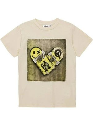T-shirt z nadrukiem Molo beżowy