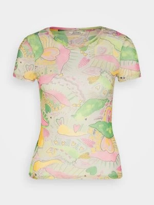 T-shirt z nadrukiem Monki