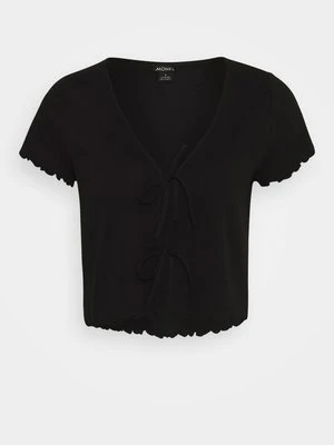 T-shirt z nadrukiem Monki czarny