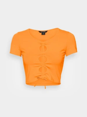 T-shirt z nadrukiem Monki pomarańczowy
