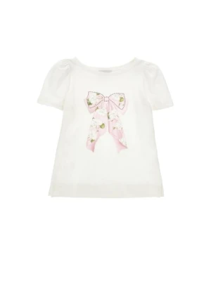 T-shirt z nadrukiem Monnalisa biały