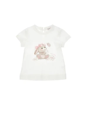 T-shirt z nadrukiem Monnalisa biały