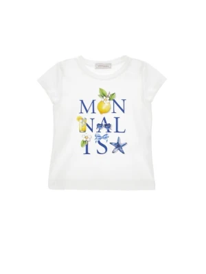 T-shirt z nadrukiem Monnalisa biały