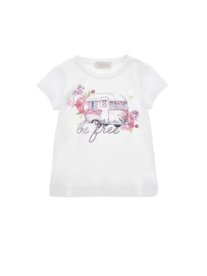 T-shirt z nadrukiem Monnalisa biały