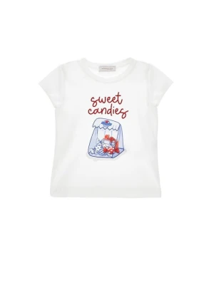 T-shirt z nadrukiem Monnalisa biały