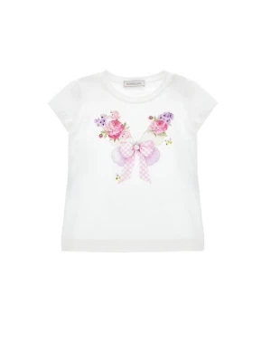 T-shirt z nadrukiem Monnalisa biały