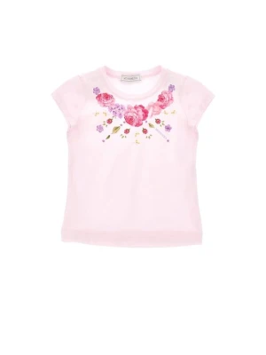 T-shirt z nadrukiem Monnalisa jasnoróżowy