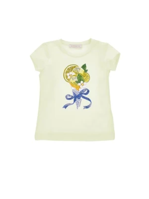 T-shirt z nadrukiem Monnalisa jasnożółty