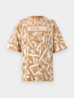 T-shirt z nadrukiem MOSCHINO beżowy