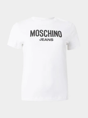 T-shirt z nadrukiem MOSCHINO biały