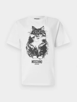 T-shirt z nadrukiem MOSCHINO biały